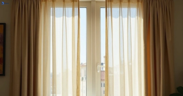 Dull dusty drapes in park-orchards-vic before professional cleaning
